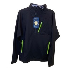 NWT Schmidt Black w/neon accents 3/4 zip Top SZ M